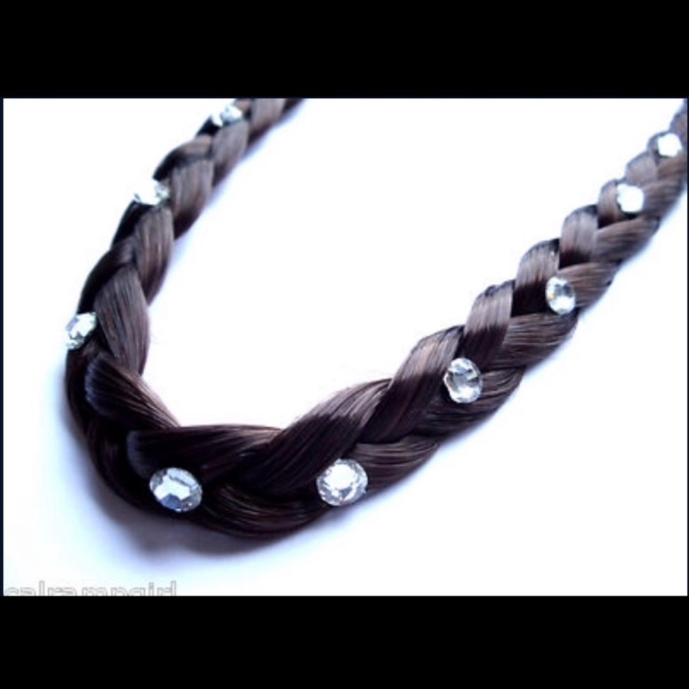 Braid headband Brown Hair With Gemstones